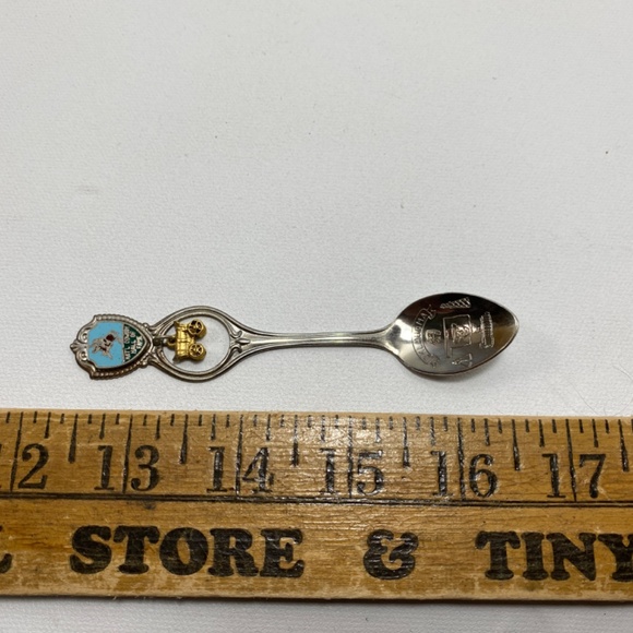 Set of Two Oklahoma State Souvenir Spoons Cowboy Hall of Fame Wagon Tulsa Pewter - Picture 7 of 12